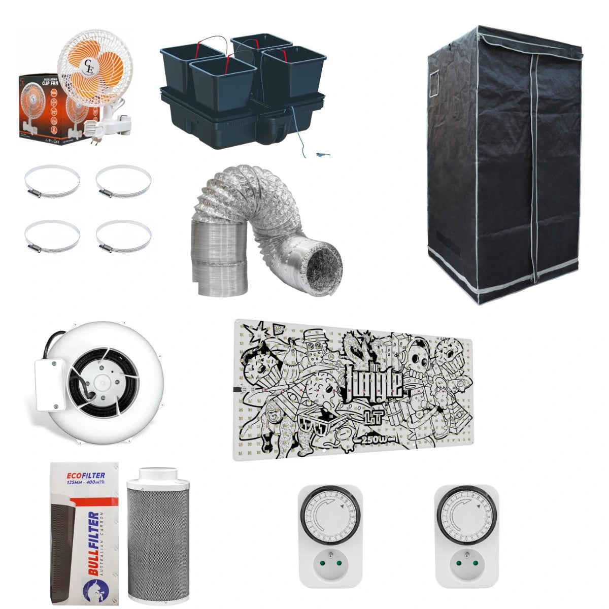 Kasvatuspaketti Hydrostar 80 – 90x90x200cm kasvatusteltta + 250W LED-kasvivalo | Täydellinen Hydroponinen Ratkaisu