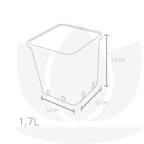 Muoviruukku neliö 1,7L 12x12x13cm
