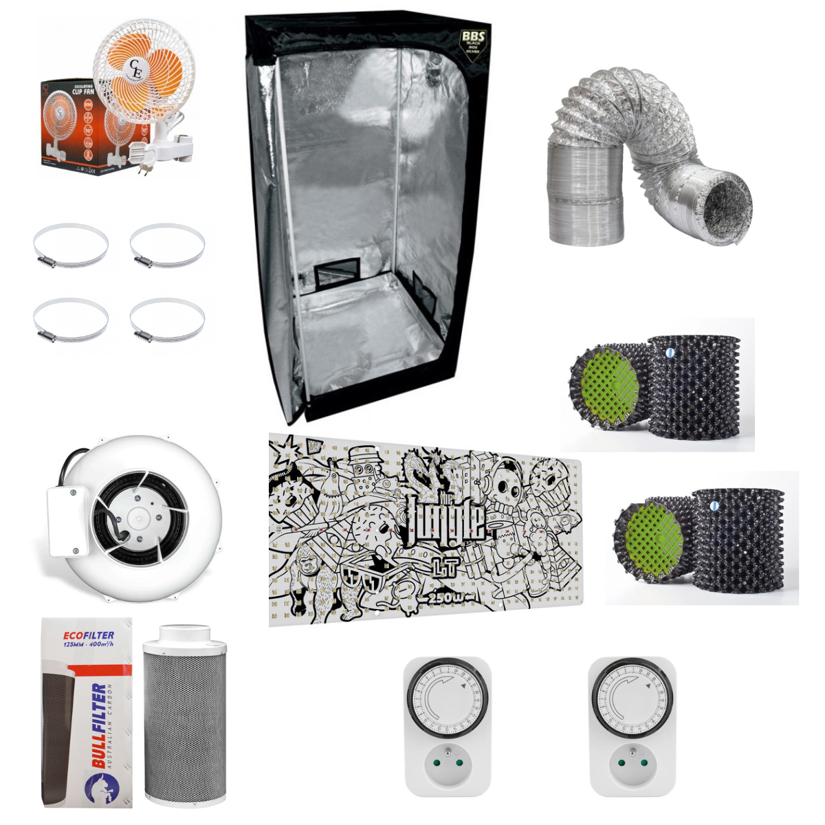 Kasvatuspaketti 4x Air-Pot + Kasvatusteltta 80cm + 250W LED - Cropper