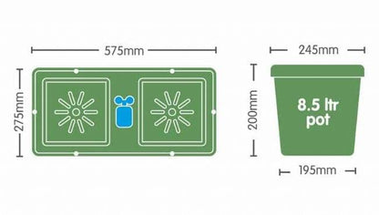 AutoPot Easy2Grow Kit 2×8.5L Ruukuilla