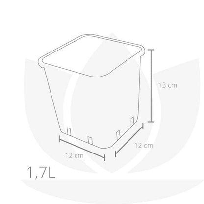 Muoviruukku neliö 1,7L 12x12x13cm