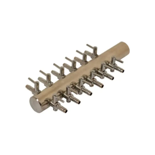 Jakotukki 12-ulostulolla | Ilmanjakaja 4/6 mm  – ruostumaton teräs
